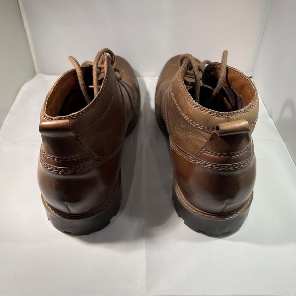 Clarks Men’s Leather Cap Toe Ankle Boots – Brown (Size 12) - Picture 4 of 10